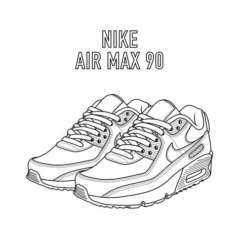 nike air max ausmalbild|Nike Air Max 90 coloring pages.